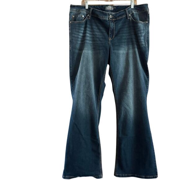 Torrid luxe slim boot jeans dark wash denim flare mid rise plus size 20R - Picture 10 of 12